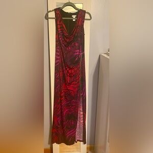 Cache Red and Purple Maxi Dress